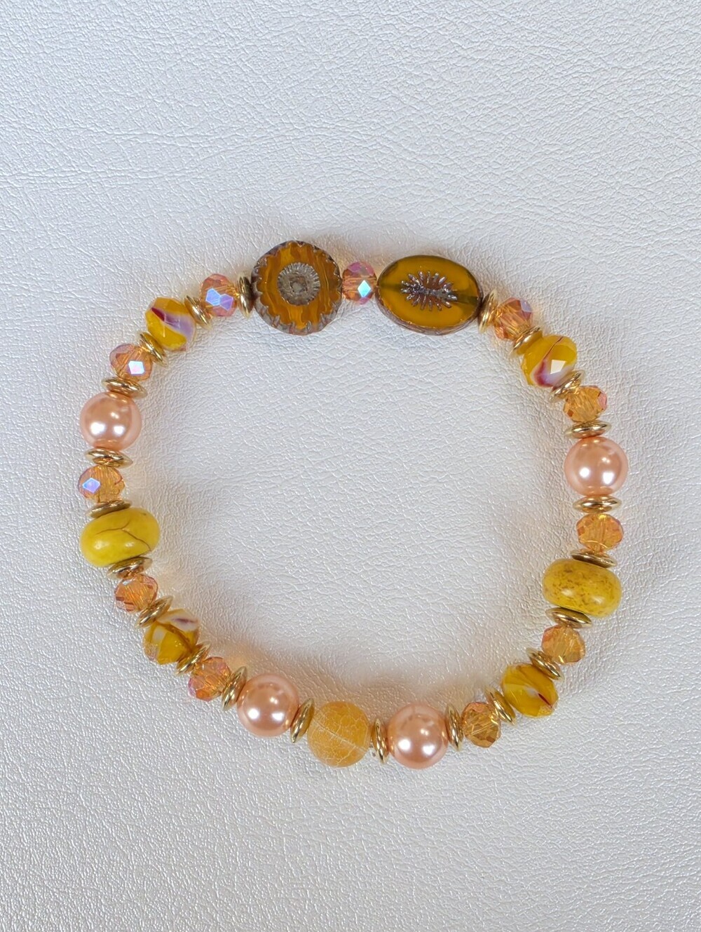Handcrafted Yellow Beaded Bracelet
